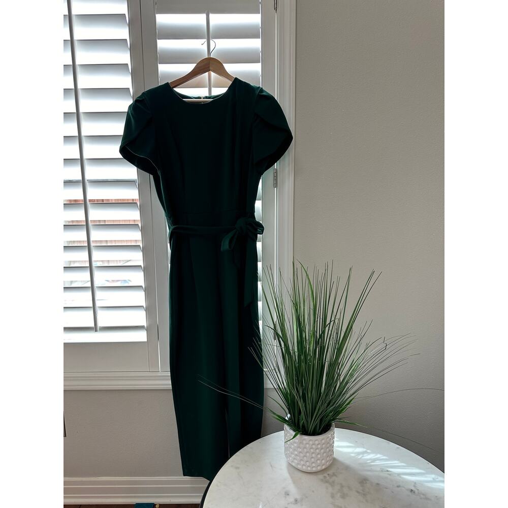 CALVIN KLEIN - Straight Leg Pantsuit  - Dark Green - Women's 14